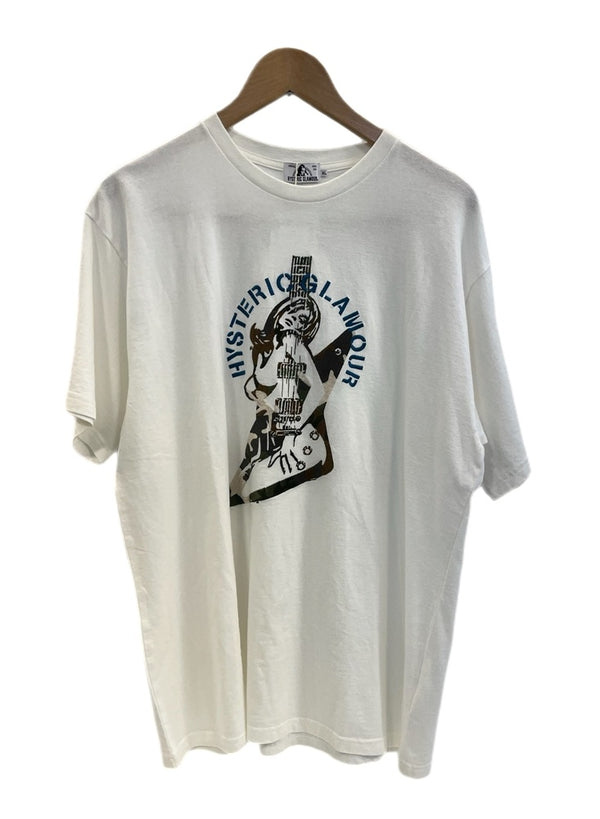 ヒステリックグラマー HYSTERIC GLAMOUR 21ss GUITAR GIRL ギター ガール 刺繍 白 02212CT04 XL Tシャツ ホワイト LLサイズ 101MT-5036