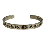 【曜日割引対象外】【中古】アリゾナフリーダム ARIZONA FREEDOM 太陽神 唐草 石付き メンズジュエリー・アクセサリー バングル シルバー 201goods-795 VB