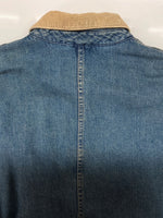 ダブルアールエル RRL 90s DENIM HUNTING JACKET デニム ハンティング ジャケット ボタン 三ツ星タグ Ralph Lauren 青 ジャケット 無地 ブルー Lサイズ 104MT-2295