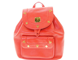 エムシーエム MCM ロゴプレート タウンユース タウンリュック リュックサック バックパック 赤 バッグ レディースバッグ バックパック・リュック レッド 103B-67