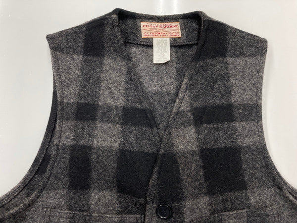 フィルソン FILSON MACKINAW WOOL VEST マッキーノ ウールベスト チェック USA製 黒 灰色 ベスト チェック ブラック 104MT-1938