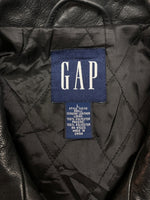ギャップ GAP 90s LEATHER JACKET レザー ジャケット ジップアップ OLDGAP オールドギャップ アウター 黒 ジャケット 無地 ブラック Lサイズ 104MT-2106