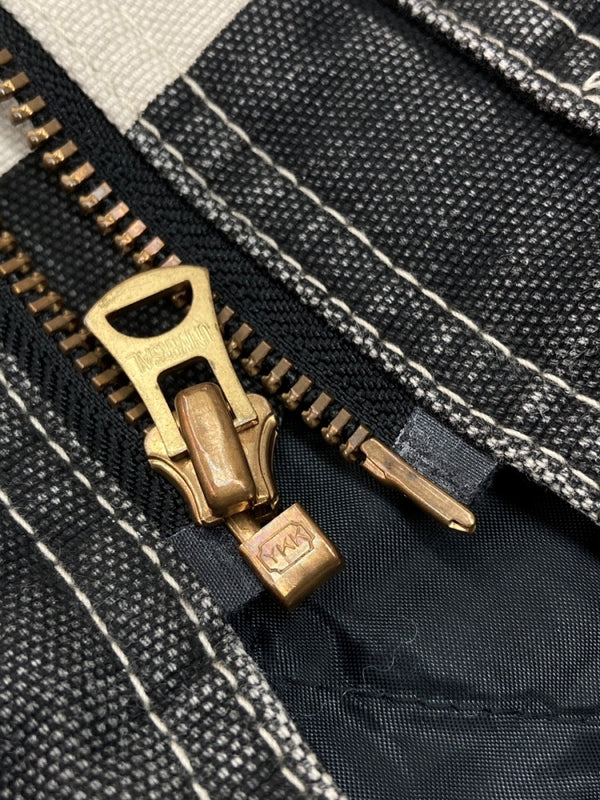 ロードランナー ROAD RUNNER KOBE PRISONER VEST プリズナー ベスト 囚人ベスト ダック ジップアップ ライダース 紺 ベスト ボーダー ネイビー Mサイズ 104MT-2003