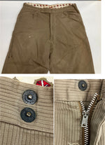 ヴィンテージ vintage ~50’s 50年代 EURO ユーロワーク ピケパンツ 太畝 ワークパンツ DOT SNAPPER WALDES ZIPPER サイドアジャスター付き スラックス ベージュ - 101MB-680