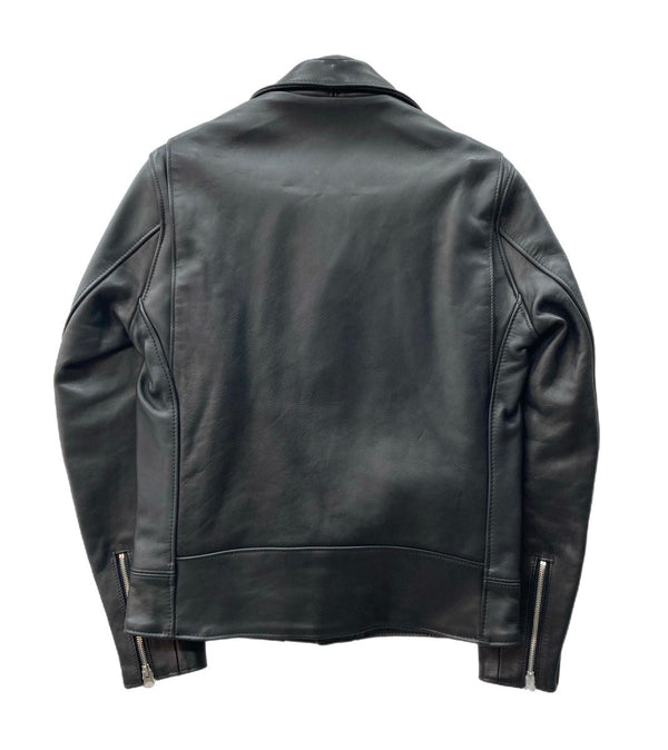 ステューシー STUSSY Schott ショット コラボ ダブル ライダース レザー 革ジャン カウレザー 牛革 USA製 黒 7516 サイズ 38 ジャケット 無地 ブラック 104MT-2076