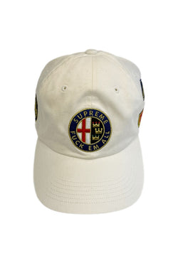 シュプリーム SUPREME Raching 6-Panel CAP Black シュプリーム レーシング 6パネル キャップ ワッペン 帽子 メンズ帽子 キャップ ホワイト 101hat-174