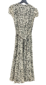 ラルフローレン RalphLauren ポロ POLO 現行タグ カシュクール ラップ ドレス ラップシルエット フレアスリーブ ロング丈 花柄 リボン BEIGE ベージュ系 ブラウン系 211705176001 ワンピース 花・植物 ベージュ SIZE4 104LT-193