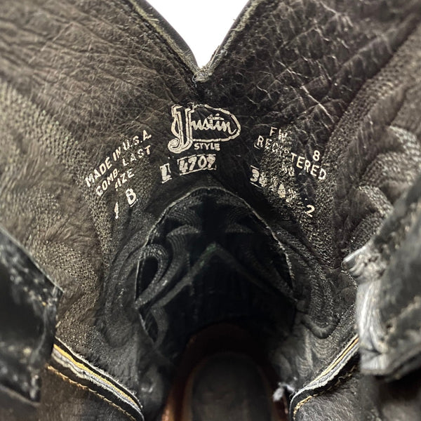 【曜日割引対象外】 ジャスティン JUSTIN ウェスタンブーツ 4709 メンズ靴 ブーツ ウエスタン ブラック 9Bサイズ 201-shoes1504 VB