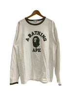 ア ベイシング エイプ A BATHING APE 90s 90's 初期 1st CAMO カモフラ柄 リンガーロンT 裏原 ヴィンテージ XL ロンT ホワイト 101MT-5252