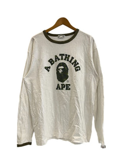 ア ベイシング エイプ A BATHING APE 90s 90's 初期 1st CAMO カモフラ柄 リンガーロンT 裏原 ヴィンテージ XL ロンT ホワイト 101MT-5252