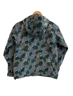 ノースフェイス THE NORTH FACE NOVELTY COMPACT JACKET コンパクトジャケット ナイロンジャケット フーディ ジップアップ ライトアウター 総柄 NPW71535 ジャケット ブルー Sサイズ 101LT-225