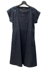 コムデギャルソン COMME des GARCONS トリコ tricot 2015年製 ルック3 半袖 ダンガリー デニム クルーネック ロング ポケット インディゴ INDIGO TP-O002 ワンピース 無地 ネイビー Sサイズ 104LT-139