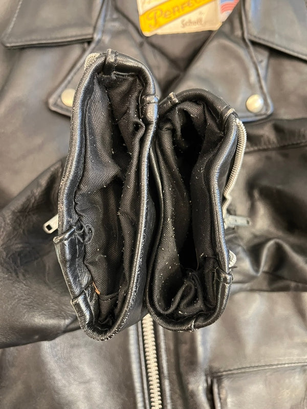 ショット SCHOTT 613 ワンスター 牛タグ ダブルライダース ジャケット USA製 アメリカ製 黒 38 ジャケット ブラック 101MT-4954