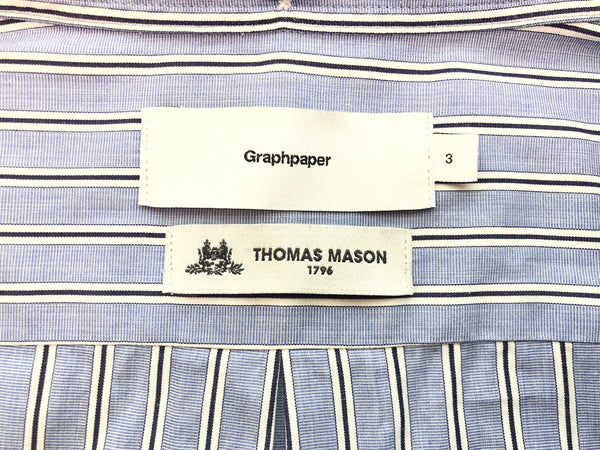 グラフペーパー Graphpaper  Thomas Mason L/S B.D Shirt トーマスメイソン ボタン ダウン ストライプ シャツ  ストライプ GM183-50079B 3 長袖シャツ ストライプ ブルー 104MT-80