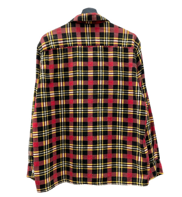 ヴィンテージ vintage 60s 60年代 TOWNCRAFT タウンクラフト オープンカラーシャツ 開襟 プリントネル プリネル  長袖シャツ チェック マルチカラー Lサイズ 104MT-1754