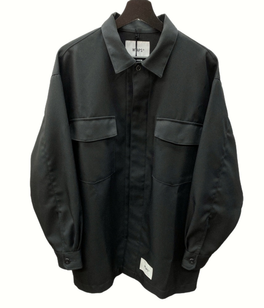 ダブルタップス WTAPS HUEY L/S SHIRT POLY TWILL ロングスリーブ シャツ ヒューイツイル BLACK 黒  221BRDT-SHM03 SIZE2 長袖シャツ ロゴ ブラック 104MT-760 | 古着通販のドンドンサガール