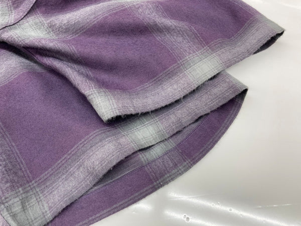 ワコマリア WACKO MARIA OMBRE CHECK OPEN COLLAR SHIRT オンブレ チェック オープンカラー 半袖 シャツ 紫 半袖シャツ チェック パープル Lサイズ 104MT-1743