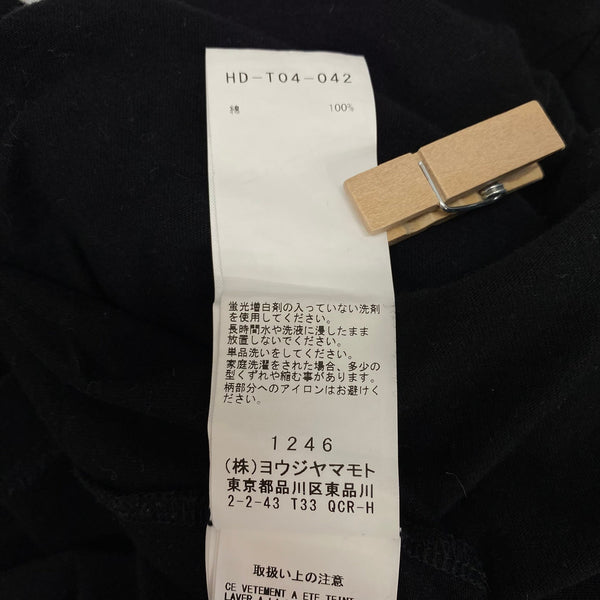 ヨウジヤマモト プールオム Yohji Yamamoto POUR HOMME チ付き長袖プリント 食べて…いい？ HD-T04-042 ロンT ブラック 3サイズ 201MT-3941