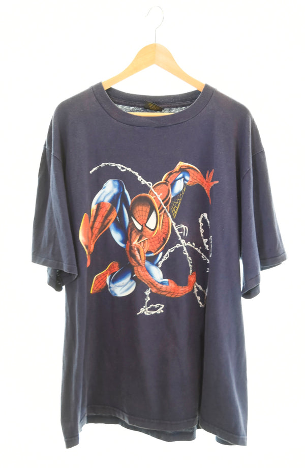 チェンジス changes 90's SpiderMan Design T-SH US古着 半袖Tシャツ Tシャツ ネイビー 3Lサイズ 103MT-1009