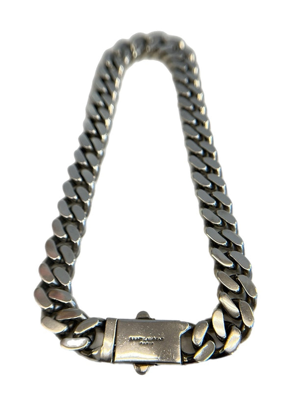サンローラン Saint Laurent METAL CURB CHAIN NECKLACE メタルカーブチェーンネックレス  メンズジュエリー・アクセサリー ネックレス・ペンダント シルバー 101goods-178