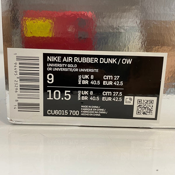 ナイキ NIKE オフホワイト Off-White コラボ エアラバーダンク Air Rubber Dunk CU6015-700  メンズ靴 スニーカー イエロー 27cmサイズ 201-shoes1441