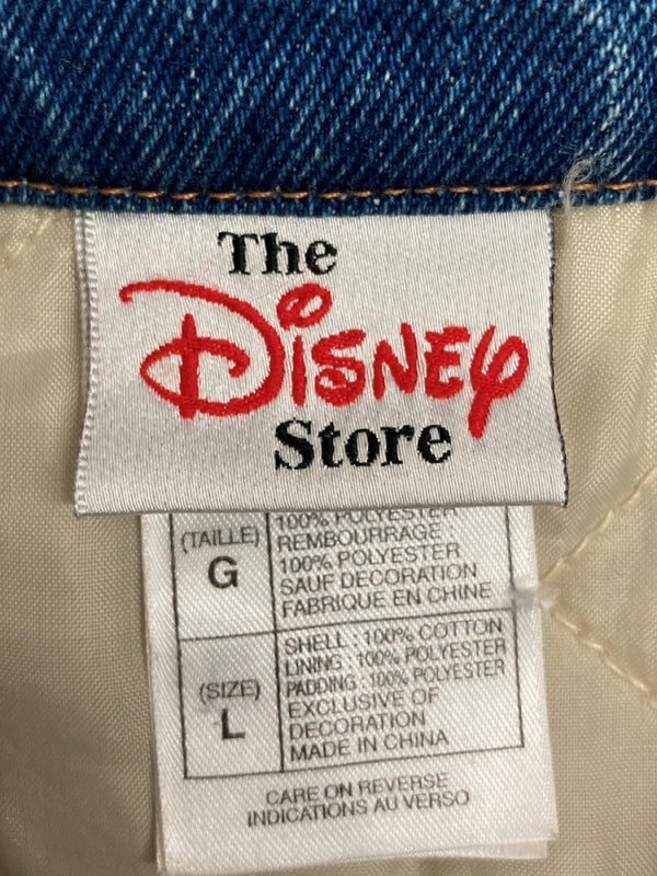 ヴィンテージ vintage Disney ディズニー STADIUM JACKET スタジアム ジャケット スタジャン ティガー デニム ボタン アウター インディゴ 青 ジャケット キャラクター ブルー Lサイズ 104MT-1797