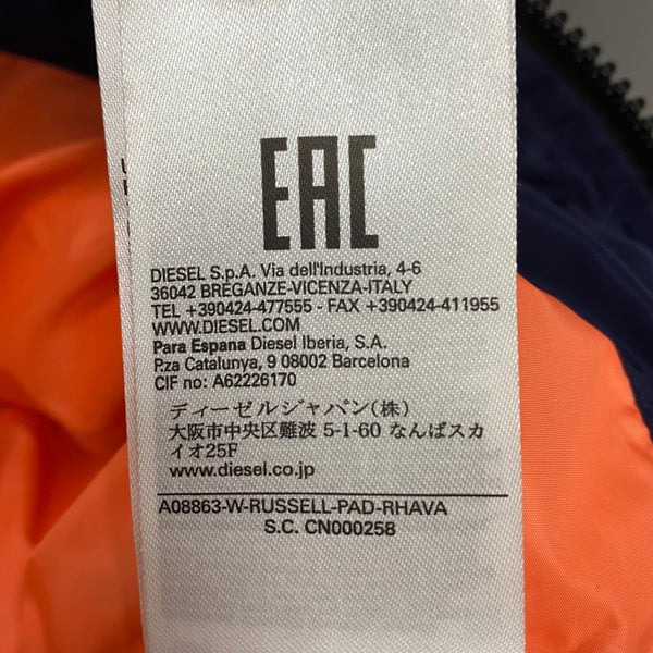 ディーゼル DIESEL W-RUSSELL-PAD 中綿 ジャケット ネイビー Mサイズ 201MT-4563