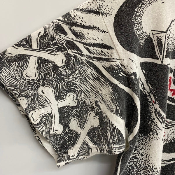 【曜日割引対象外】 ヴィンテージ vintage 90's skull tee タグ無し Tシャツ ホワイト 201MT-4685 VB