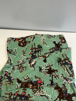 ヴィンテージ vintage Nick & Nora sleepwear ニック&ノラ パジャマシャツ フランネル カウボーイ柄 長袖シャツ グリーン Lサイズ 101MT-5421