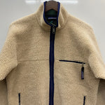 【曜日割引対象外】 パタゴニア PATAGONIA 90's USA製 レトロ カーディガン フリース ジャケット ベージュ Mサイズ 201MT-4635 VB