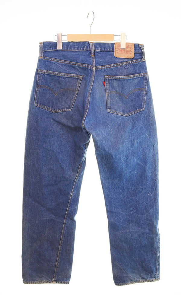 リーバイス Levi's 70s 501 66後期 ボタン裏6 赤耳 70's チェーン セルビッジ デニム ブルー 35/33 103MB-554