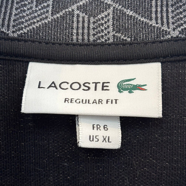 ラコステ LACOSTE モノグラムジャカードトラックジャケット SH1368-10 ジャージ ブラック XLサイズ 201MT-3214