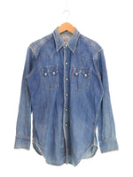 リーバイス Levi's 90s DENIM WESTERN SHIRTS デニムウエスタンシャツ ショートホーン ボタン裏555 90's バレンシア 7205-1018 長袖シャツ ブルー Mサイズ 103MT-3500