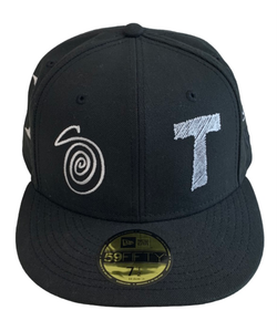 【中古】ステューシー STUSSY NEWERA 59FIFTY RANSOM EMBROIDERED 7 1/2 サイズ 帽子 メンズ帽子 キャップ ロゴ ブラック