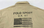 ラルフローレン RalphLauren Polo Sport ポロ スポーツ  90's SWING TOP スウィングトップ U.S.-67 バックプリント 茶 ジャケット ロゴ ベージュ 104MT-2299