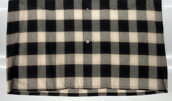 シュガーヒル SUGARHILL 23SS OMBRE PLAID LOOSE OPEN COLLAR BLOUSE オンブレ オープンカラー シャツ 開襟 茶 黒 23SSSH02 サイズ 0 長袖シャツ チェック ブラック 104MT-2111