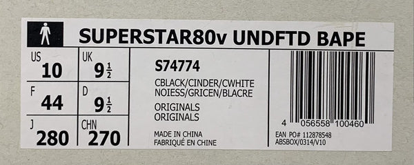 アディダス adidas アベイシングエイプ A BATHING APE SUPER STAR 80v UNDFTD BAPE S74774 メンズ靴 スニーカー ロゴ ブラック 201-shoes123