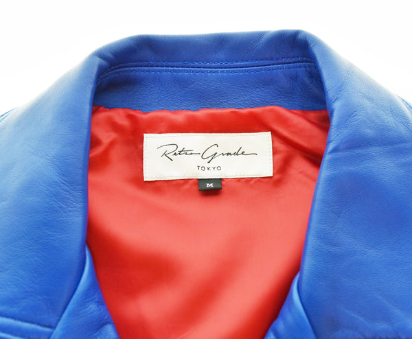 レトログレード Retro Grade Seep LETHER W RIDERS JACKET シープレザー ダブル ライダース ジャケット 793-4950002 ジャケット ブルー Mサイズ 103MT-3114