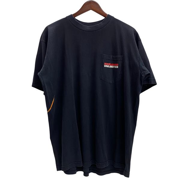 【曜日割引対象外】 ヴィンテージ vintage 90's マルボロ Marlboro LIZARD USA製 ポケット Tシャツ ブラック XLサイズ 201MT-4511 VB