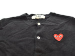 プレイコムデギャルソン PLAY COMME des GARCONS AD2004 ウールカーディガン ハートロゴ 初期 AZ-N007 カーディガン ブラック Mサイズ 103LT-128