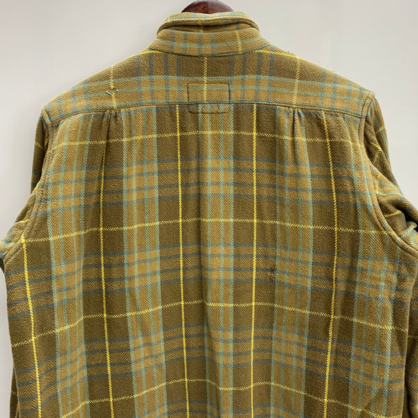 【曜日割引対象外】 キャピタル KAPITAL チェック ネルシャツ リメイク 長袖シャツ 黄色 2サイズ 201MT-3882 VB