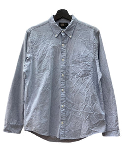 ダブルアールエル RRL BUTTONDOWN OXFORD SHIRT ボタンダウン オックスフォード シャツ 長袖 インパクト21 Ralph Lauren 青 HS-RL-HM-4684 長袖シャツ 無地 ブルー Mサイズ 104MT-2248