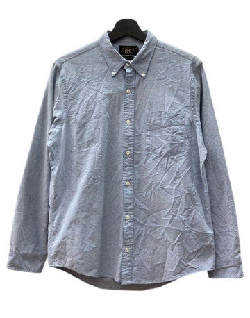 ダブルアールエル RRL BUTTONDOWN OXFORD SHIRT ボタンダウン オックスフォード シャツ 長袖 インパクト21 Ralph Lauren 青 HS-RL-HM-4684 長袖シャツ 無地 ブルー Mサイズ 104MT-2248