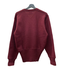 ヴィンテージ vintage 40s 40年代 DKM Wool Sweater ニット ロングリブ Vネック えんじ バーガンディ セーター 無地 ワインレッド 104MT-1873