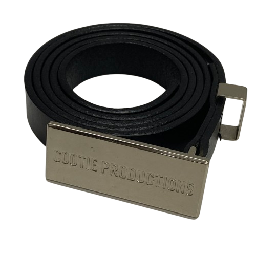 【中古】クーティプロダクションズ COOTIE PRODUCTIONS ロゴバックルベルト ベルト・サスペンダー メンズベルト ブラック Sサイズ 201goods-727