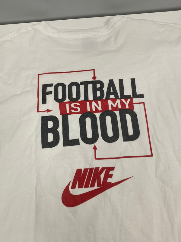 ナイキ NIKE 90's 90年代 FOOTBALL IS IN MY BLOOD アナトミカル 臓器 アメリカ製 MADE IN USA VINTAGE ヴィンテージ Tシャツ ホワイト Lサイズ 101MT-4961