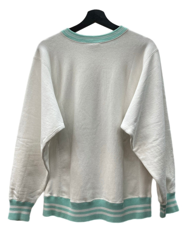 チャンピオン Champion REVERSE WEAVE リバースウィーブ 90s 90年代 USA製 刺繍タグ ヴィンテージ リブライン カレッジ スウェット プリント ホワイト Mサイズ 104MT-2276