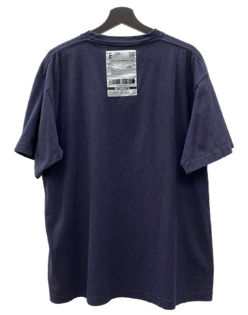 ヴェトモン VETEMENTS 20SS PRINT LOGO S/S TEE プリント ロゴ 半袖 Ｔシャツ バーコードパッチ クルーネック 紺 Tシャツ ロゴ ネイビー Mサイズ 104MT-2342