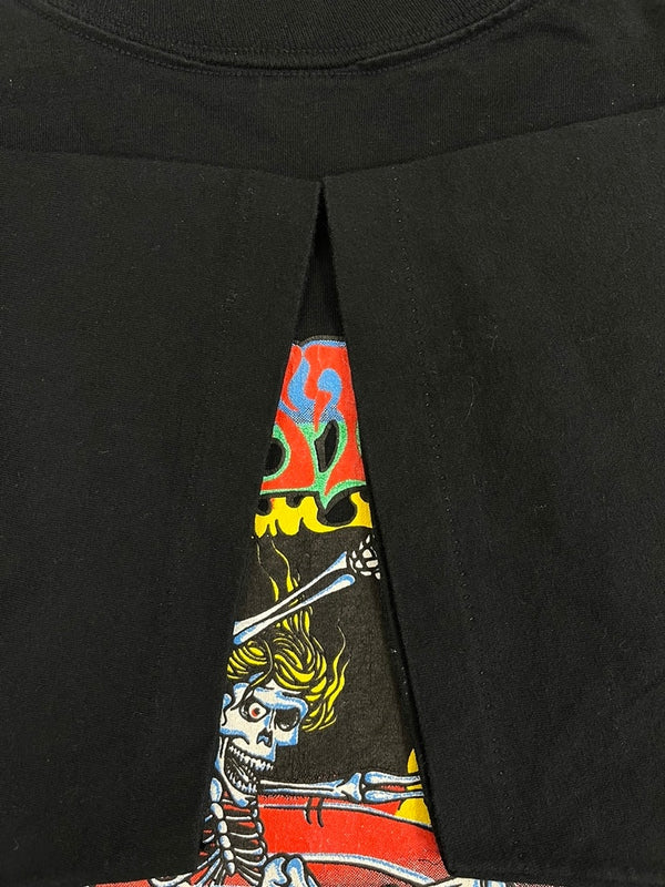 クリスチャン・フレッチャー Christian Fletcher ヴィンテージ Vintage 90s スカルサーファー サーフT サーフィン オールドサーフ 黒 袖シングル US古着 XL Tシャツ ブラック LLサイズ 101MT-4966