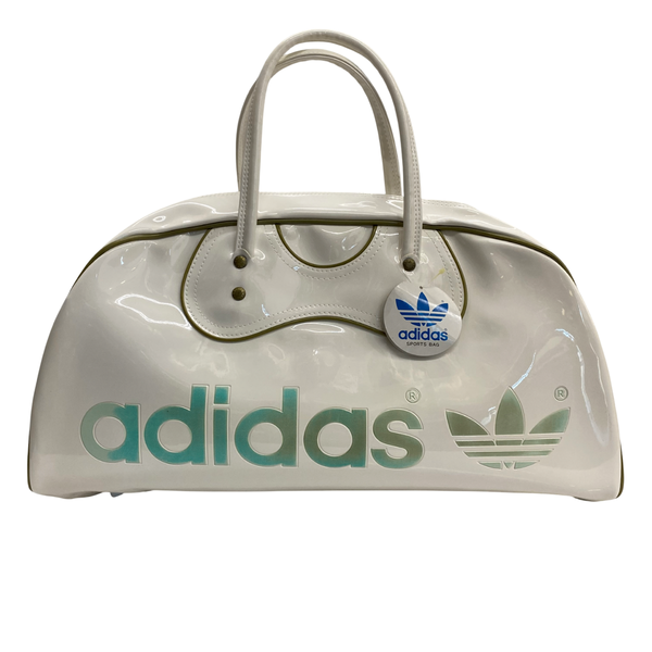 【曜日割引対象外】 アディダス adidas 80's エナメル ボストンバッグ 兼松 日本製 バッグ メンズバッグ ボストンバッグ ホワイト 201goods-805 VB